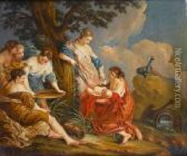 The Birth Of Adonis; And The Death Of Adonis Oil Painting - Francois Boucher