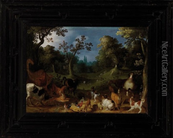 Paisaje Con Animales Y San Jeronimo Oil Painting - Jan Peeter Brueghel