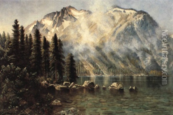 Mt. Tallac From Cascade Lake Oil Painting - Edwin Deakin