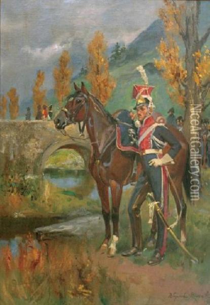 Szwolezer Gwardii Polskiej Oil Painting - Wojciech Von Kossak