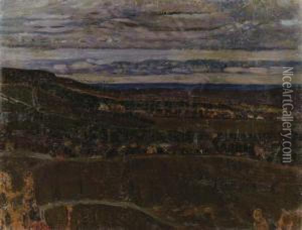 Paesaggio - 1907 Oil Painting - Alexander Ivanovitch Savinov