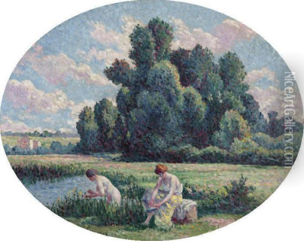 Moulineux, Baigneuses Oil Painting - Maximilien Luce