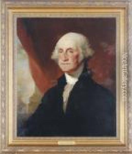 Portrait Of George Washington Oil Painting - George Dunlop, R.A., Leslie