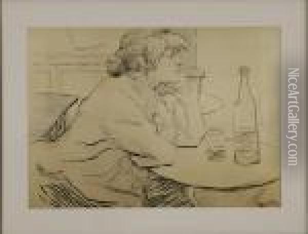 Absinthe Drink Oil Painting - Henri De Toulouse-Lautrec