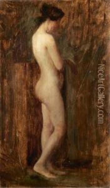 Nudo Femminile Di Profilo Oil Painting - Cesare Ferro
