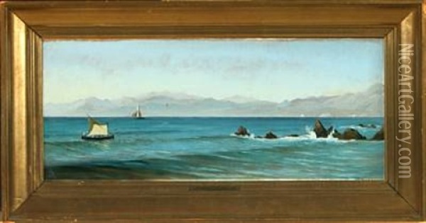 Marine With Ships At Sea Oil Painting - Christian Blache