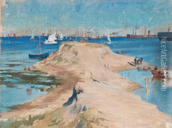 Sailing Boats Oil Painting - Albert Edelfelt