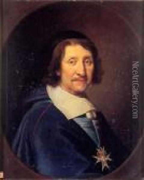 Portrait Du Chancelier Le Tellier Oil Painting - Pierre Le Romain I Mignard