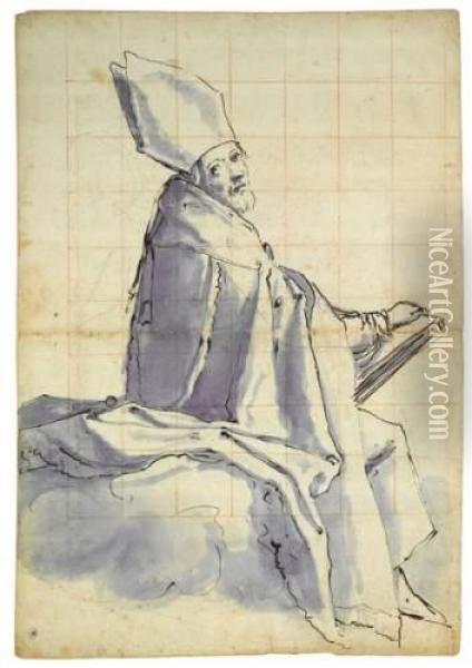 Etude Pour La Figure De Saint Nicolas Oil Painting - (Jacopo Chimenti) Empoli