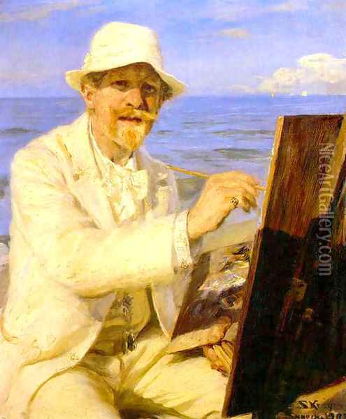 Autorretrato del pintor 1 Oil Painting - Peder Severin Kroyer