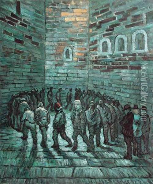 The Prison Exercise Yard Oil Painting - Vincent Van Gogh