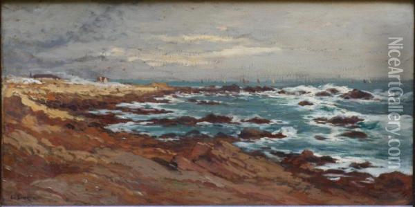 Cote Rocheuse En Bretagne Oil Painting - Eugene Bourgeois