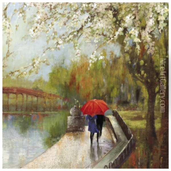 A Walk in the Park Oil Painting - Aimee Wilson