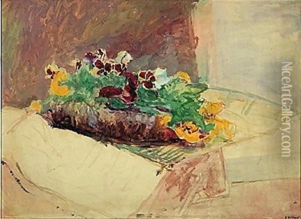 Nature Morte Aux Fleurs Oil Painting - Jean-Edouard Vuillard