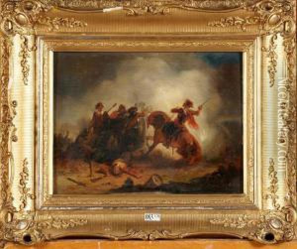 Combat Des Espagnols Oil Painting - Joseph Van Severdonck