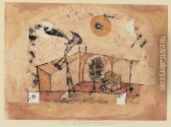 Der Heldentenor Als Konzertsanger Oil Painting - Paul Klee