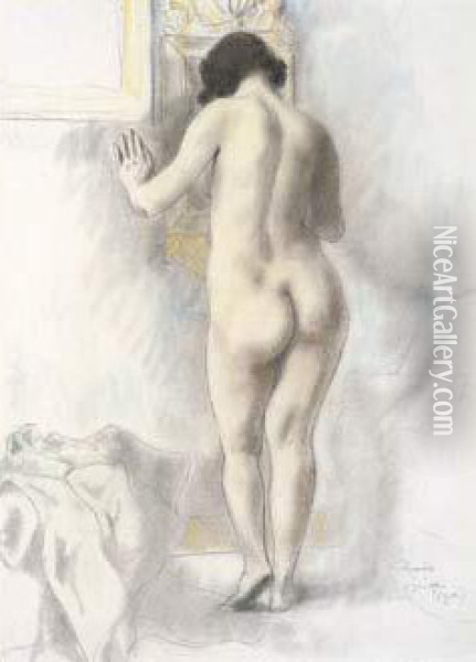 Nu - Naakt (1932) Oil Painting - Armand Rassenfosse