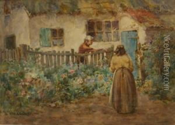 Gossips Oil Painting - Alfred Stevens