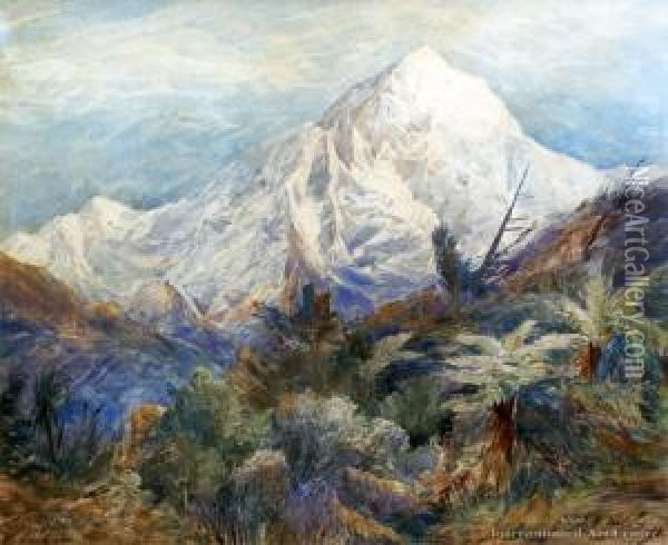 Mt Whakari Oil Painting - Alfred Wilson Walsh