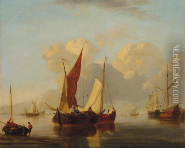 Pecheurs Au Repos Oil Painting - Willem van de, the Elder Velde