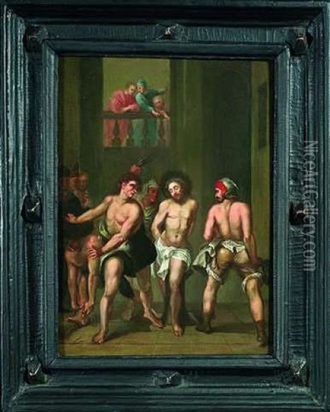 Die Geiselung Christi Oil Painting - Maerten Jacobsz van Heemskerck