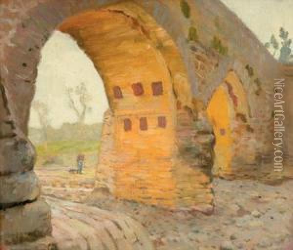 Under The Bridge Oil Painting - Henry Bayley Snell