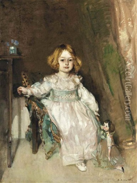 Miss Mabel Cuthbertson Oil Painting - Edward Arthur Walton