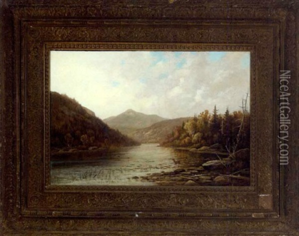 Autumn River Landscape Oil Painting - Daniel Folger Bigelow