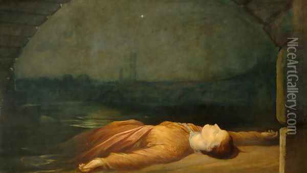 Found Drowned, 1848-50 Oil Painting - George Frederick Watts