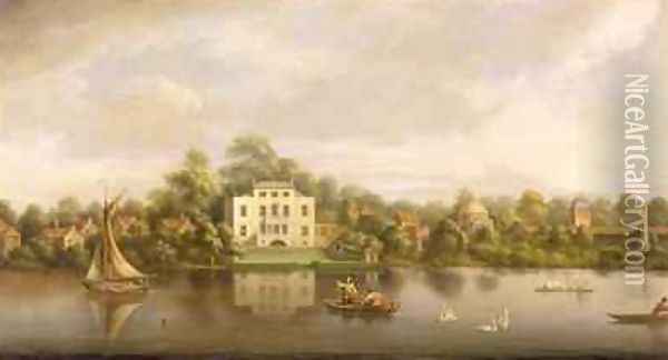 Popes Villa Twickenham 1765 Oil Painting - Joseph Nickolls