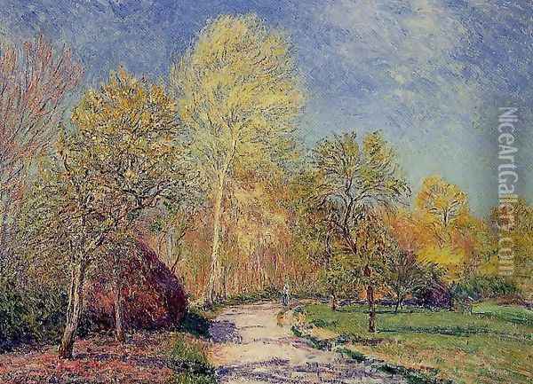 A May Morning in Moret Oil Painting - Alfred Sisley
