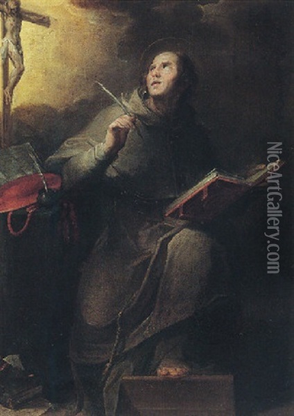 A Franciscan Saint Oil Painting - Claudio Ridolfi