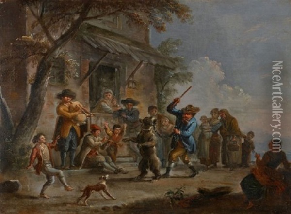 Le Montreur D'ours Oil Painting - Jean Baptiste Lallemand