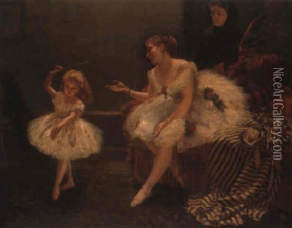 Ballet Dancers Oil Painting - A.J. Horsford