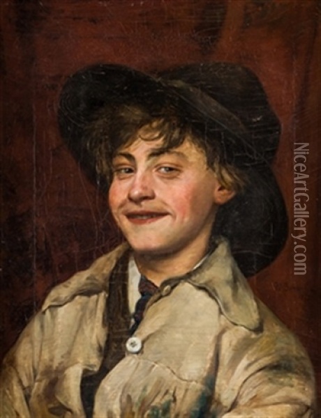 Retrato De Joven Oil Painting - Bernardo Ferrandiz Y Badenes
