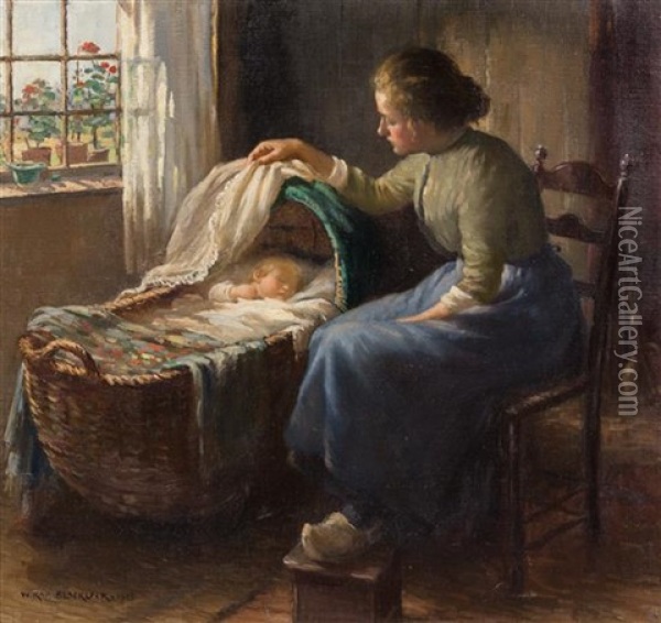 Maternal Affection Oil Painting - William Kay Blacklock