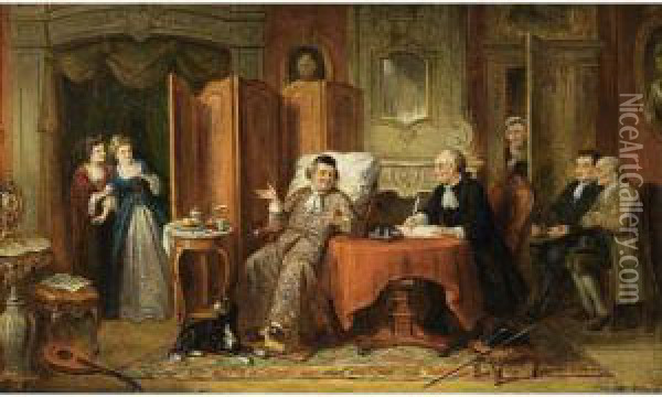 The Doctor's Visit Oil Painting - Hendricus Engelbertus Reijntjens