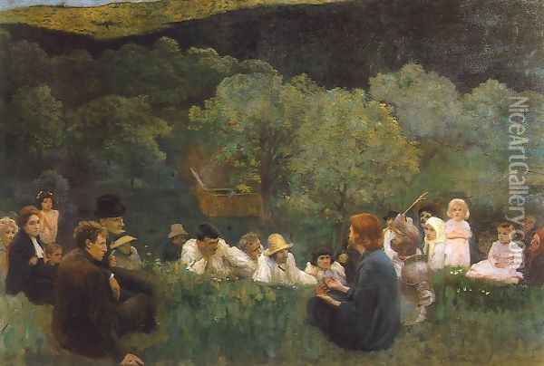Sermon on the Mountain 1896 Oil Painting - Karoly Ferenczy