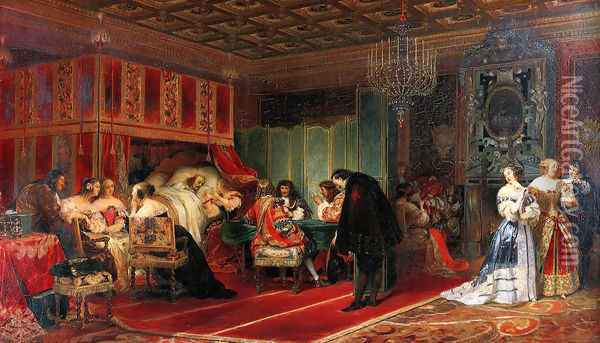 Cardinal Mazarin's Last Sickness 1830 Oil Painting - Paul Delaroche