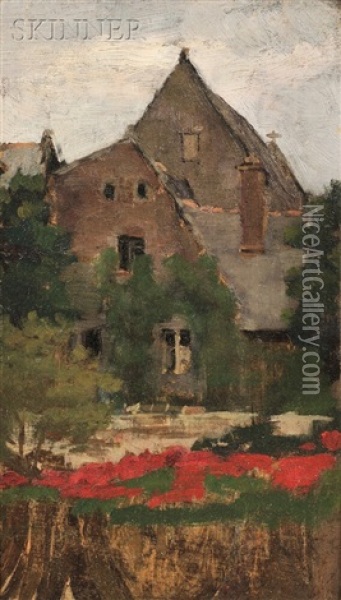 Village Church Oil Painting - Ellen Day Hale
