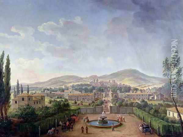 View of Marino, 1719 Oil Painting - Caspar Andriaans Van Wittel