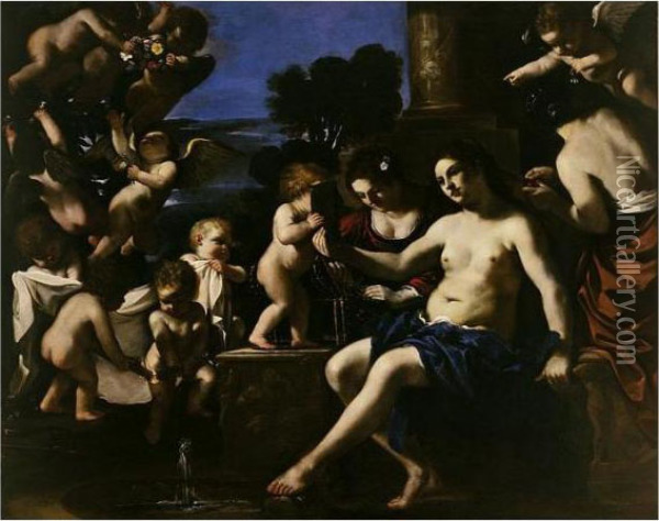 The Toilet Of Venus Oil Painting - Guercino