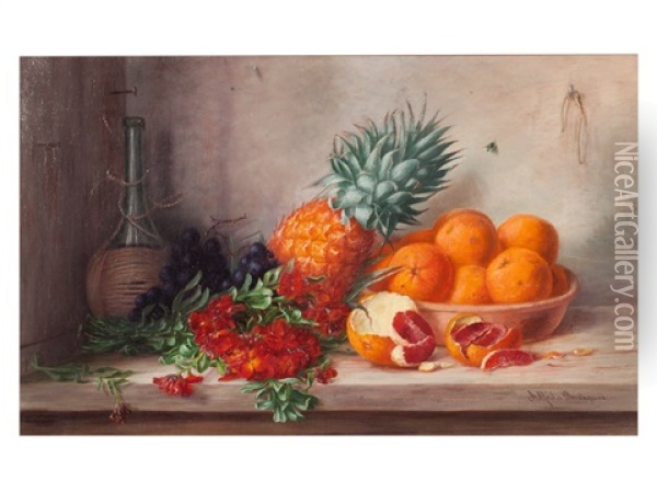 Fruit Still Life Oil Painting - Alfrida Baadsgaard
