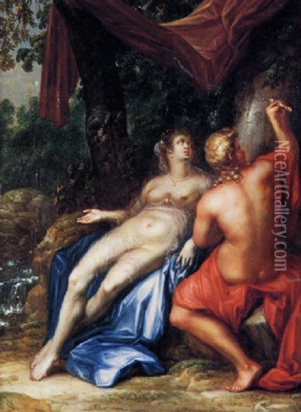 Angelique Et Medor Oil Painting - Ottmar Elliger the Younger