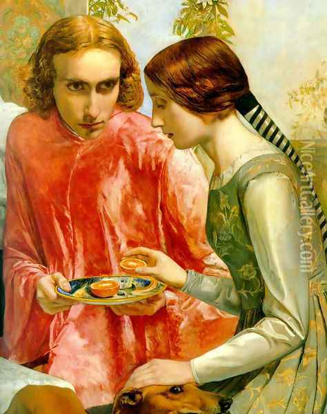 Lorenzo and Isabella - detail Oil Painting - Sir John Everett Millais