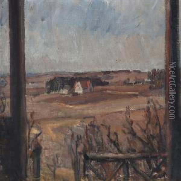 View From Karl Schou's Summer House Between Selskov And Gribskov Near Hillerod Oil Painting - Carl Schou
