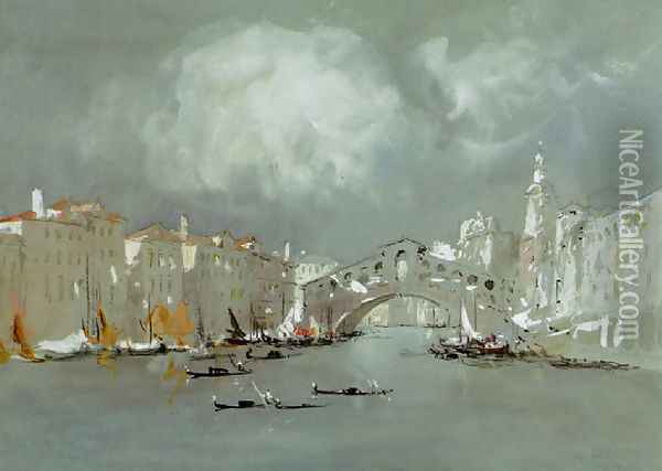 The Rialto Bridge, Venice Oil Painting - Hercules Brabazon Brabazon
