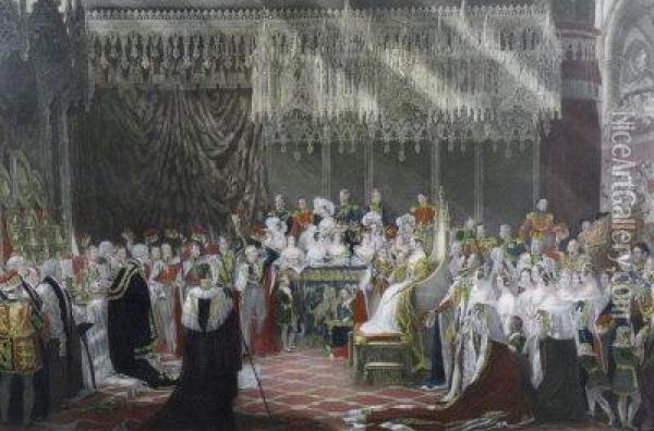 The Coronation Of Her Most Gracious Majesty, Queen Victoria Oil Painting - Sir George Hayter