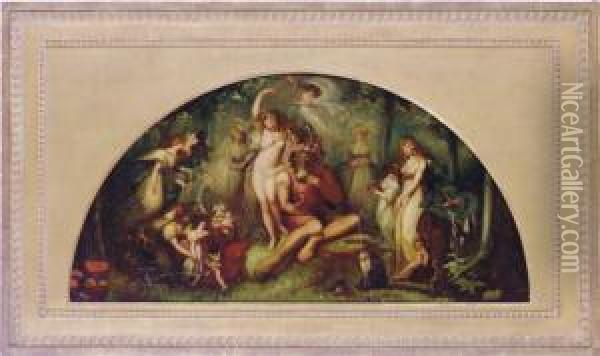 Titania And Bottom Oil Painting - Johann Henry Fuseli