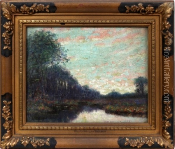 Sunset Oil Painting - Walter Whitcomb Thompson